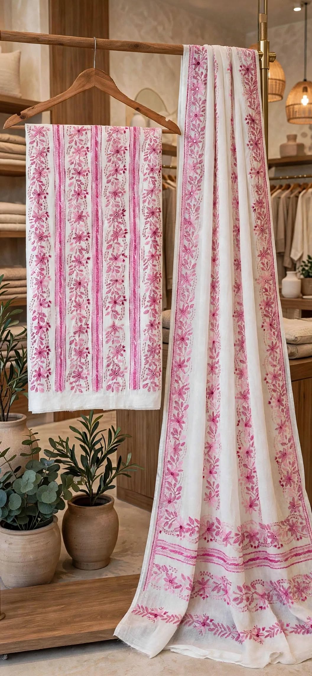 White - Tarkashi Gulistan - Embroidered 3-Piece Unstitched Chiffon Suit