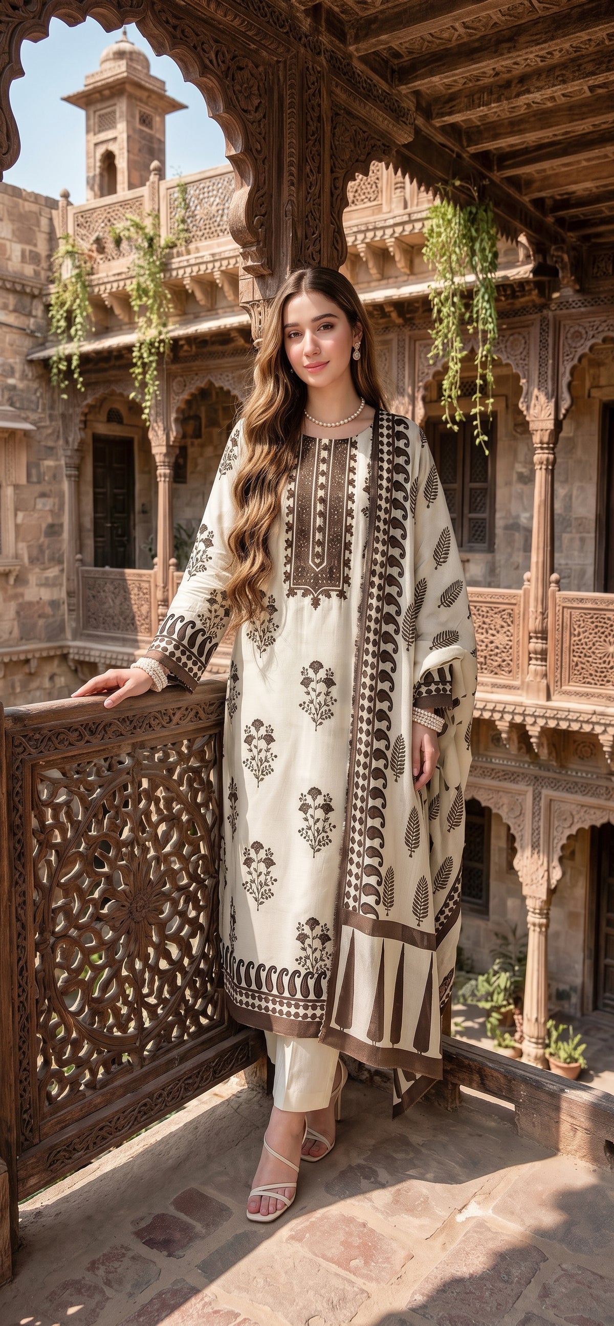 Digitally Printed Lawn Suit - Block Print - 3pcs - Unstitched