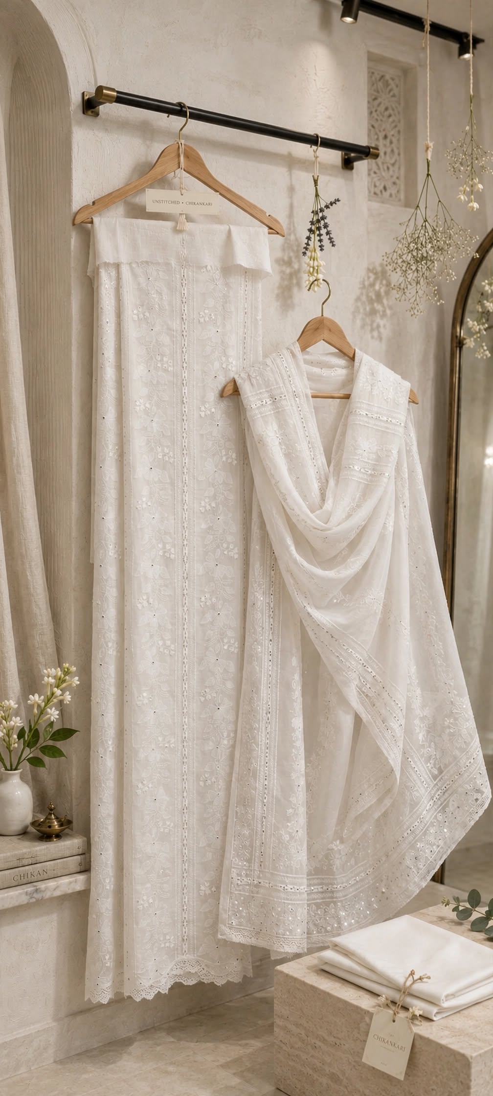White - Tarkashi Gulistan - Embroidered Chiffon Suit