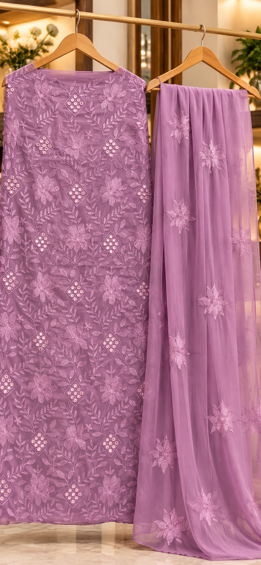 Black - Sheesh Bagh - Embroidered 3-Piece Unstitched Chiffon Suit