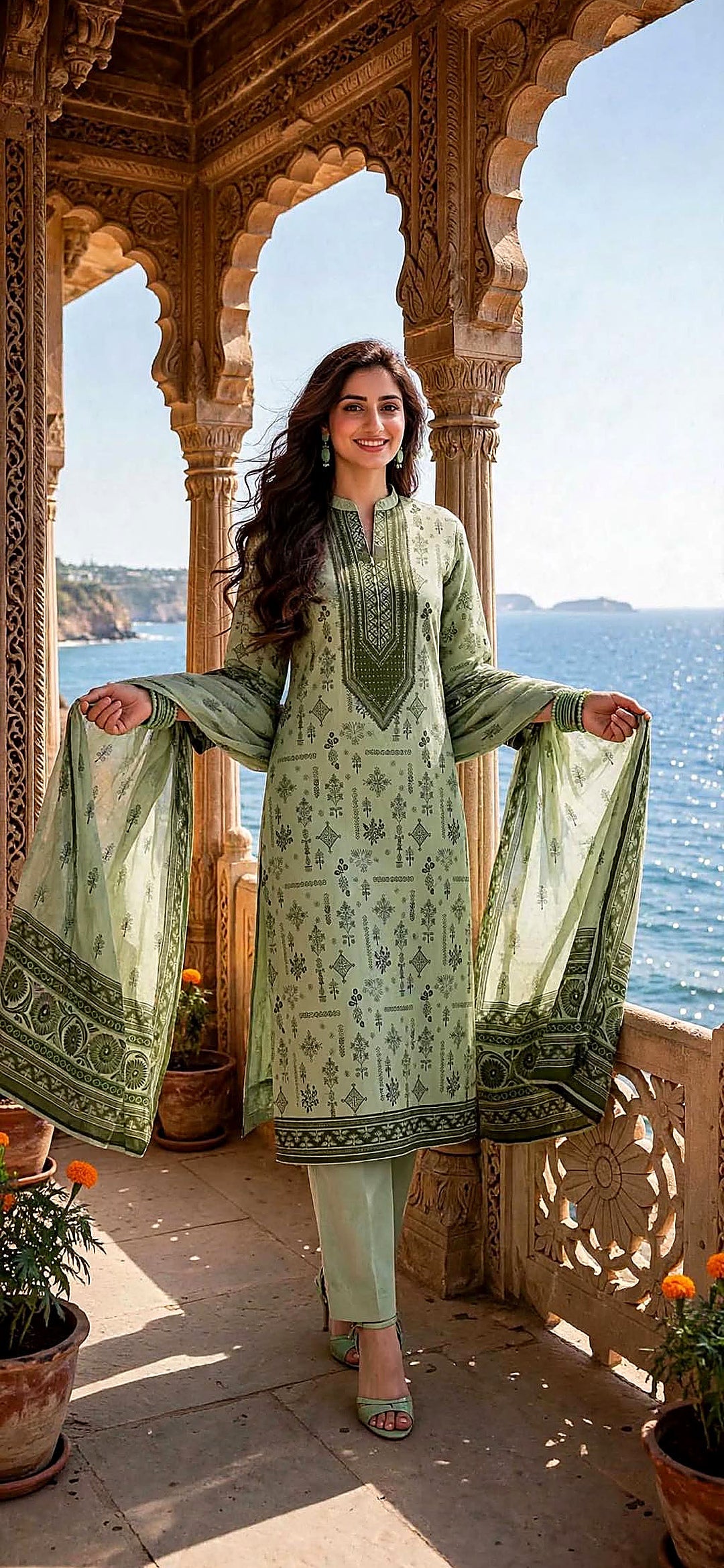 Digitally Printed Lawn Suit - Block Print - 3pcs - Unstitched