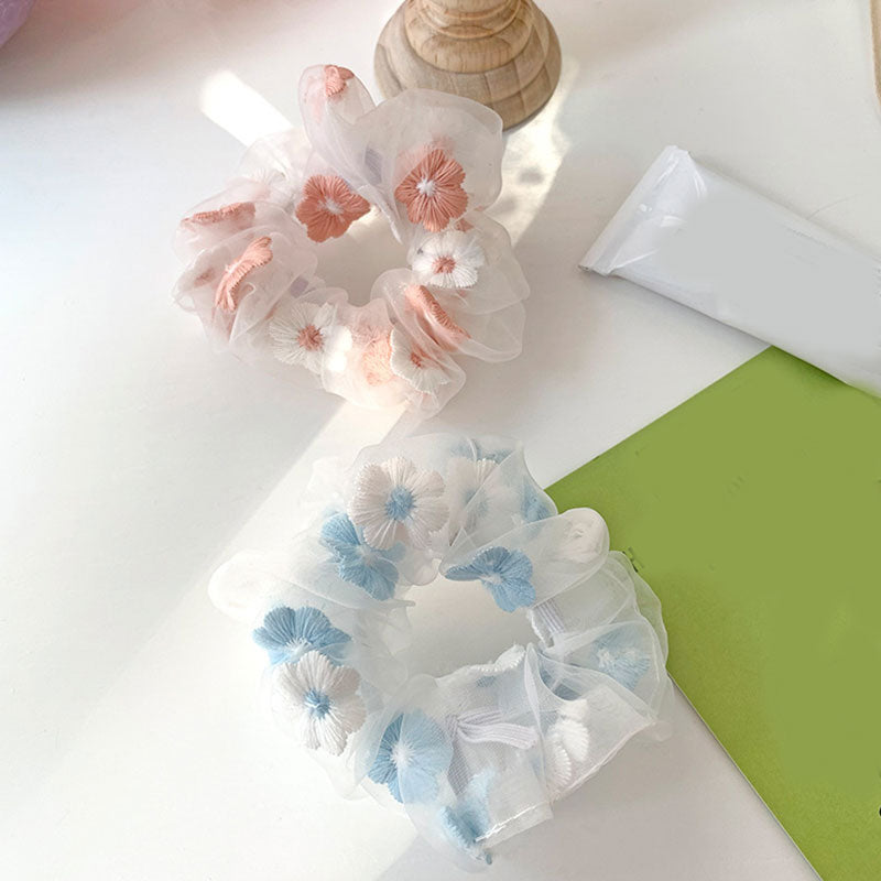 Embroided Organza Scrunches