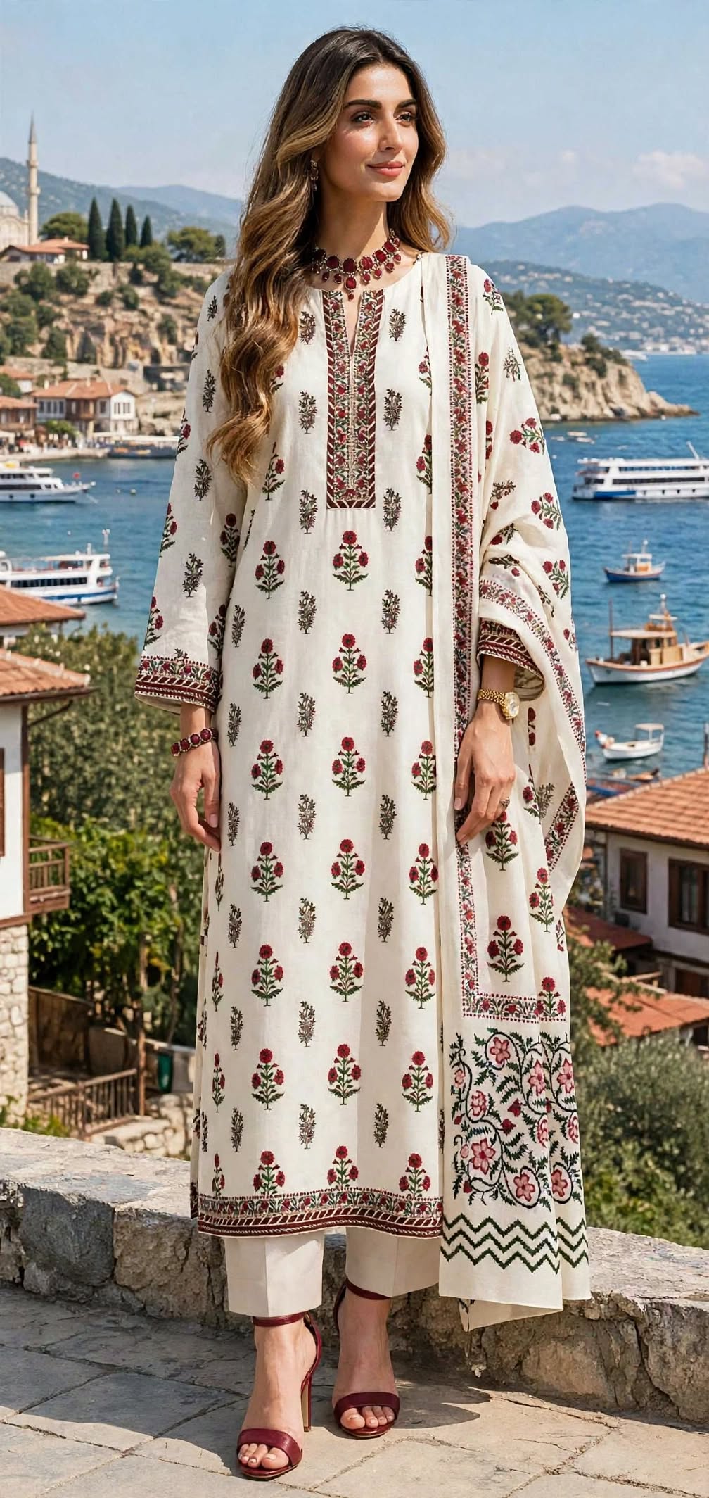 Digitally Printed Lawn Suit - Block Print - 3pcs - Unstitched