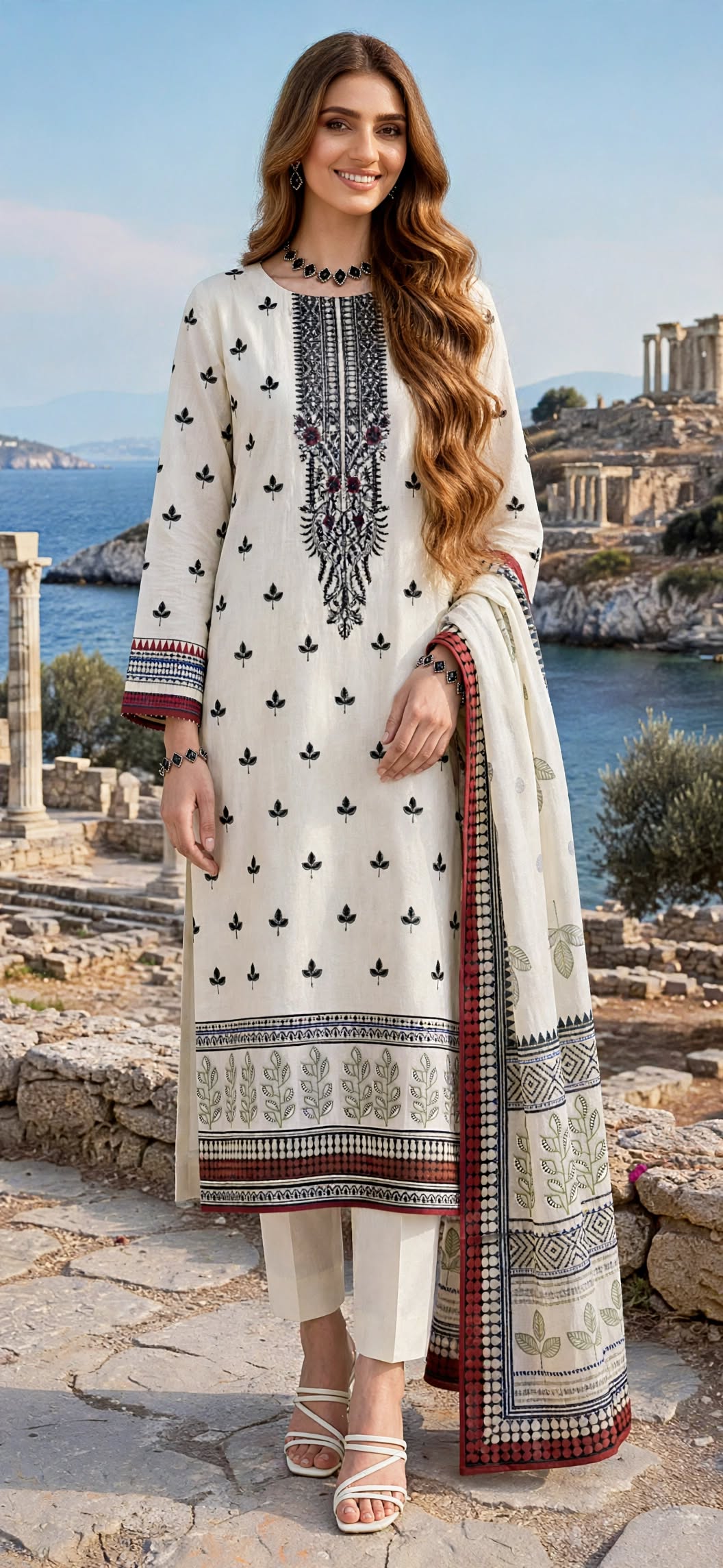 Digitally Printed Lawn Suit - Block Print - 3pcs - Unstitched