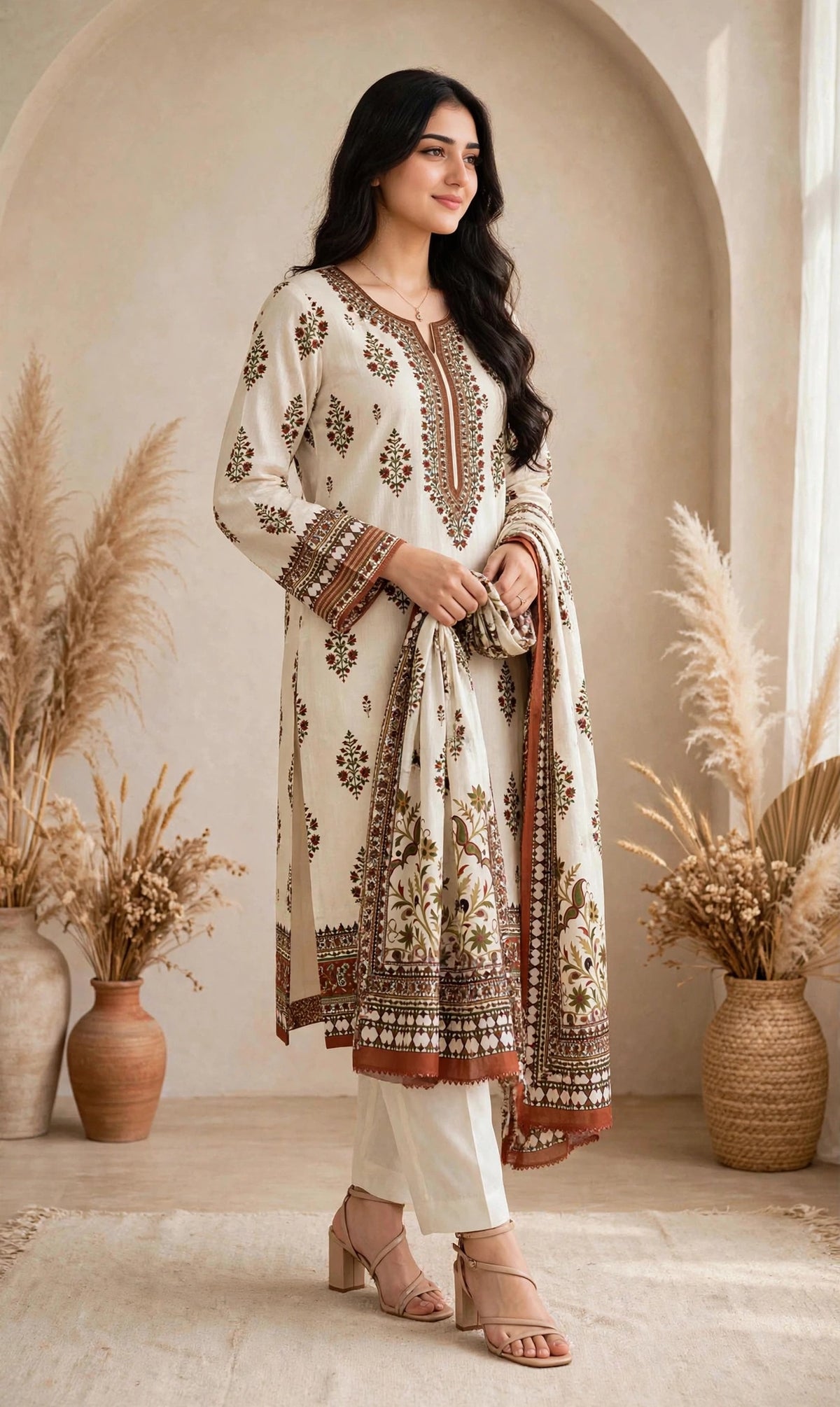 Digitally Printed Lawn Suit - Block Print - 3pcs