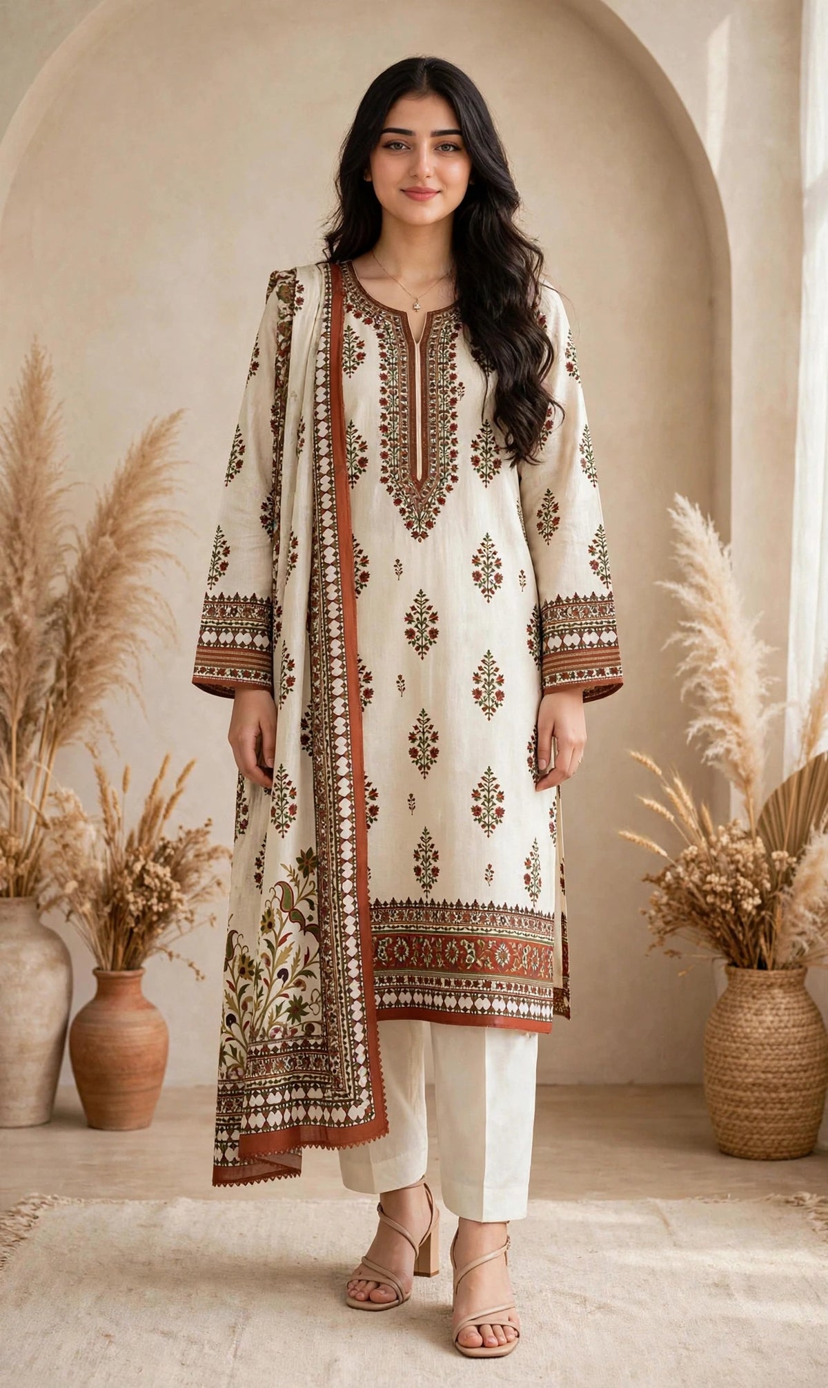 Digitally Printed Lawn Suit - Block Print - 3pcs