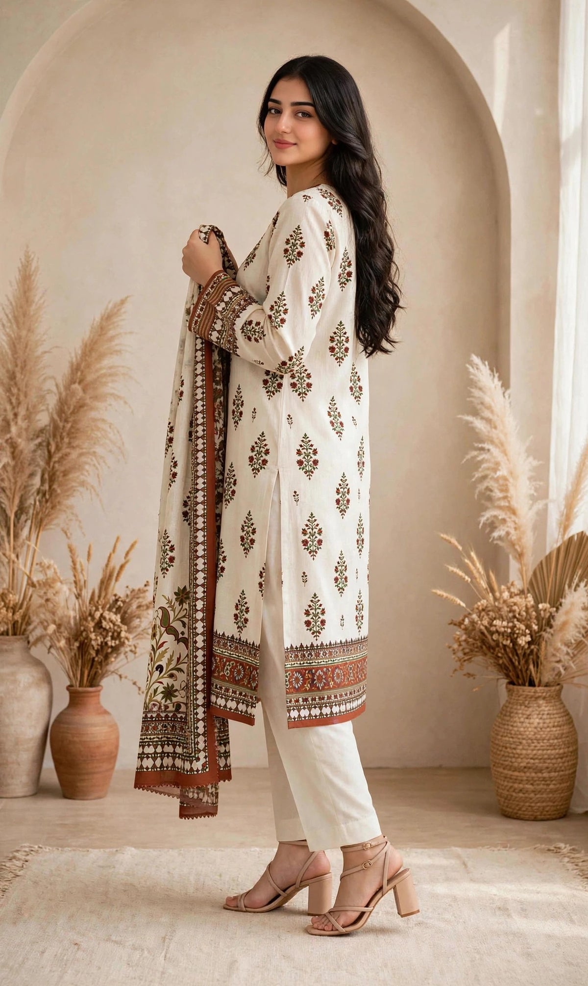 Digitally Printed Lawn Suit - Block Print - 3pcs