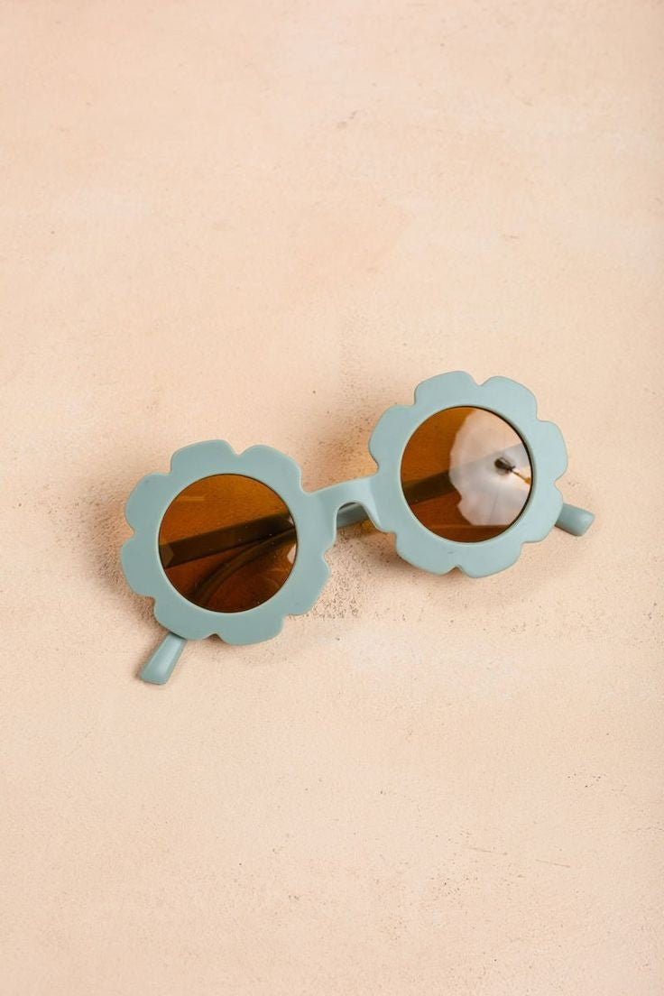 Light Blue Flower Glasses