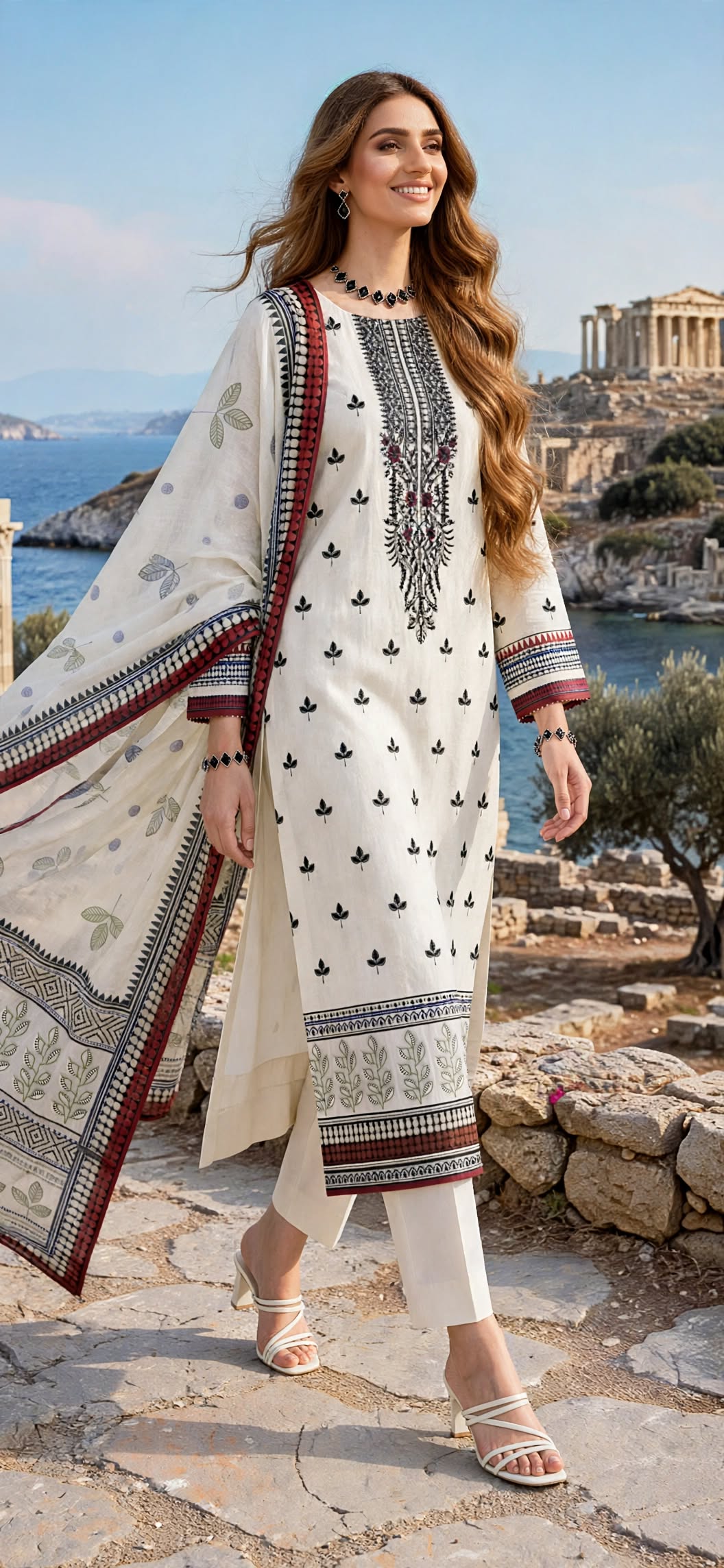 Digitally Printed Lawn Suit - Block Print - 3pcs - Unstitched