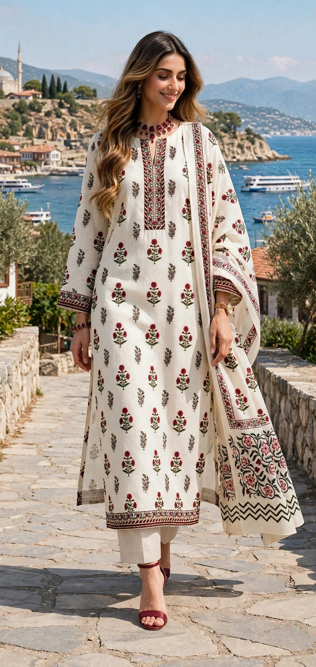 Digitally Printed Lawn Suit - Block Print - 3pcs - Unstitched