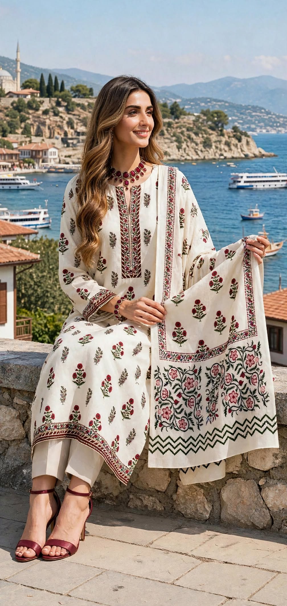 Digitally Printed Lawn Suit - Block Print - 3pcs - Unstitched