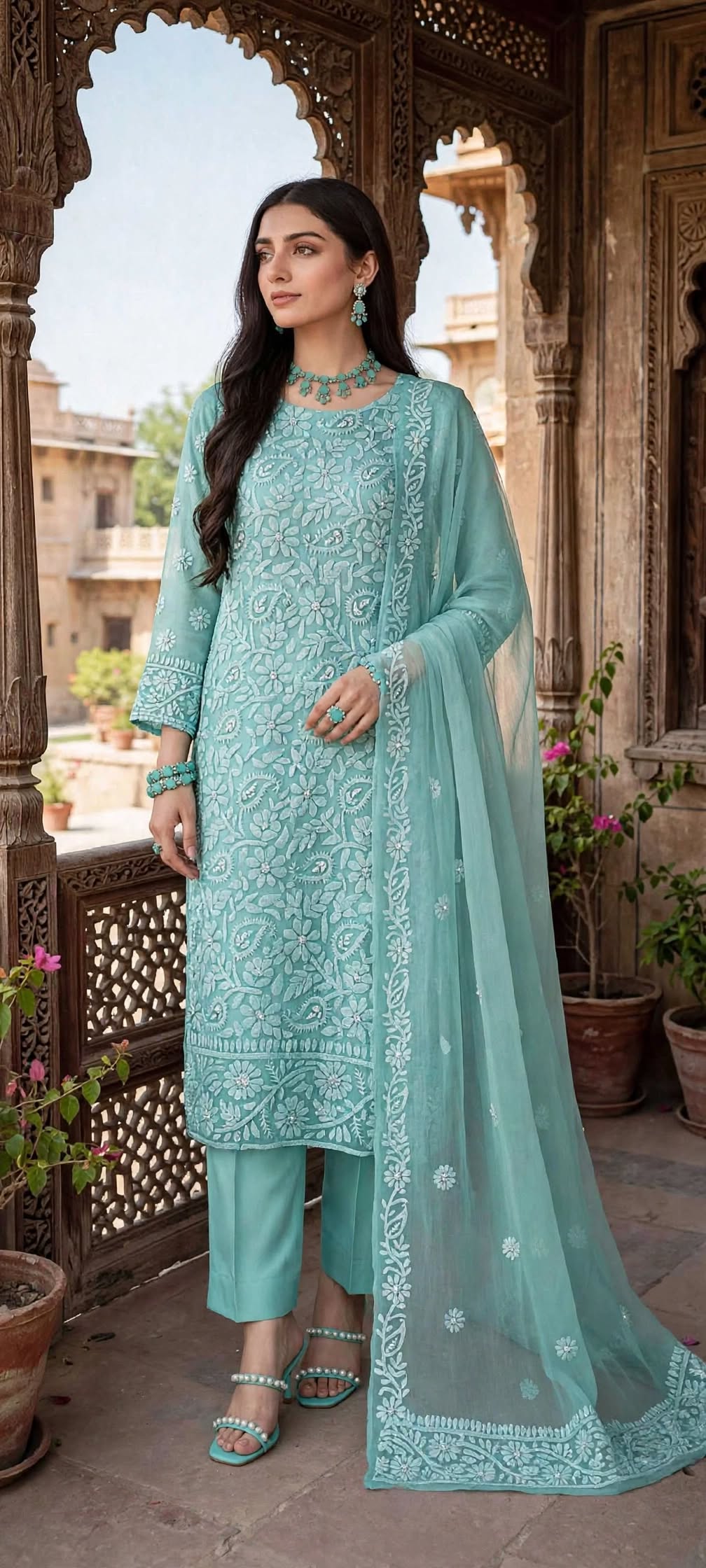 Seaform - Motiya - Hand Embroidered - 3 Piece - Unstitched - Chiffon Suit