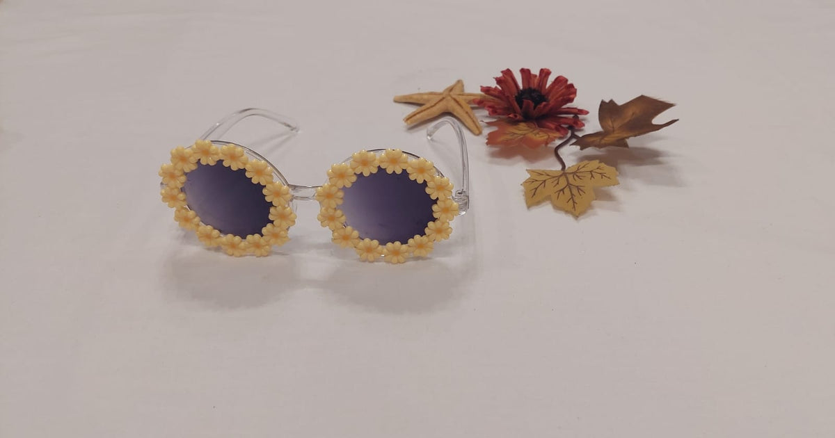 Yellow Flowers Glasses