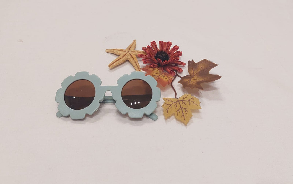 Light Blue Flower Glasses